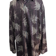 👕 Chemise CHAPS Ralph Lauren XXL (2XL) Vintage 100% Coton Violet Motif Palmiers