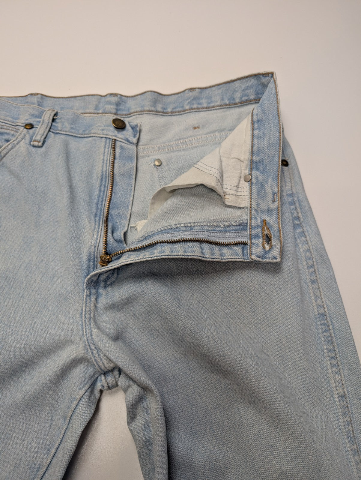 Jean Wrangler Homme Vintage Bleu W34 L32 Denim Robuste Épais Taille Élastique