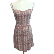 Robe Femme S Rose Crème Rayonne Bretelles Réglables Motif Bohème