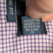 Chemise Polo Ralph Lauren Shirt L XL Classic Fit Vichy Violet Logo Vert Button D
