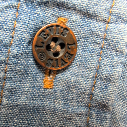 Chemise Levi's L Western Jean Bleu Made in Canada 2 Poches Coton
