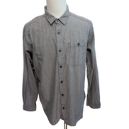 Chemise Columbia L Gris Uni 100% Coton Poche Stylo Minimaliste manches longues