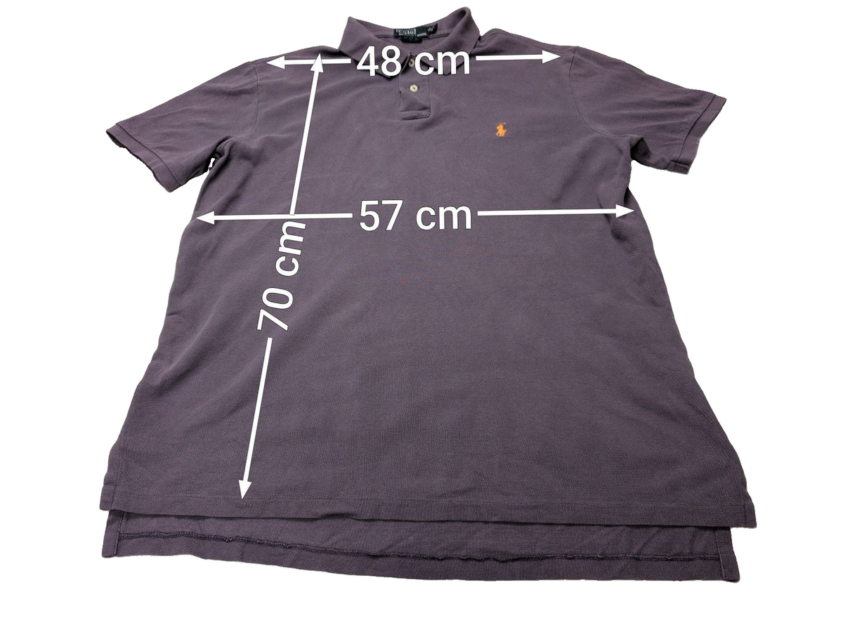 Polo manches courtes Polo Ralph Lauren XL violet logo orange Custom Fit