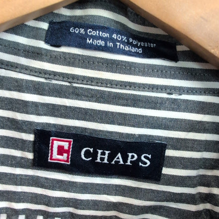 Chemise CHAPS grise et blanche à rayures taille L/XL #184e