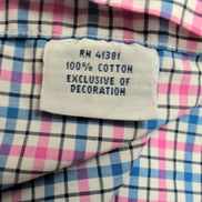 Chemise Ralph Lauren XL Coton Stretch Carreaux Bleu Rose Logo Bleu