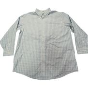 Chemise L.L. Bean blanche à carreaux bleu et vert 1 poche taille L/XL