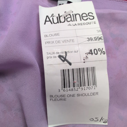 Haut Femme La Redoute Taille 38 Violet Rouge Fleuri Épaule Dénudées Neuf