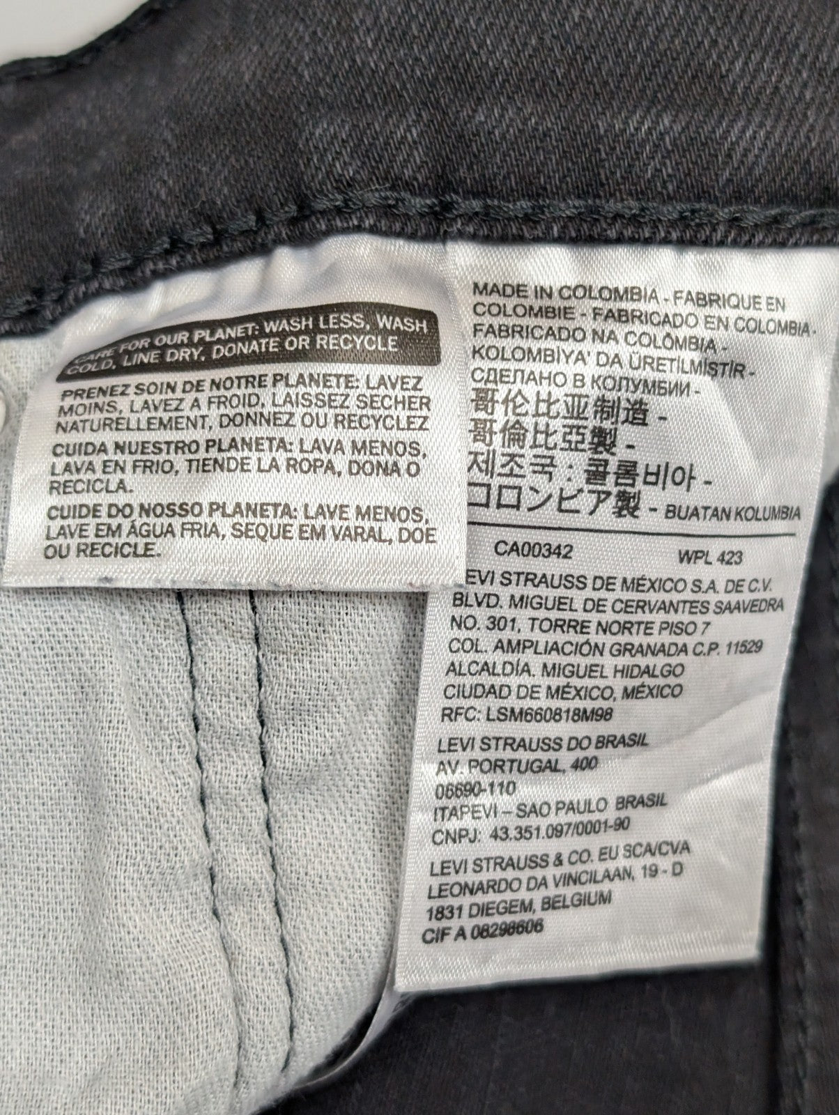 Jean Levi's 511 Slim Fit Homme W33 L30 Noir Stretch Denim Excellent État vintage
