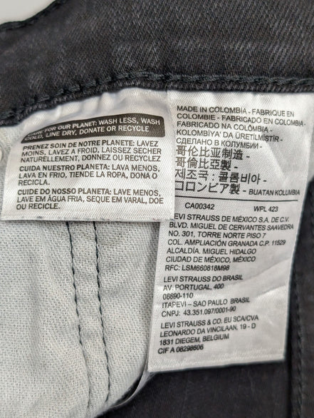 Jean Levi's 511 Slim Fit Homme W33 L30 Noir Stretch Denim Excellent État vintage