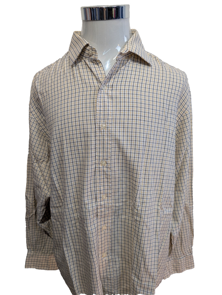 Chemise Polo Ralph Lauren Shirt XXL Carreaux Jaune Noir Col Classique Sans Logo