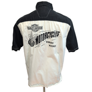 Harley Davidson Chemise Noire Blanche Brodée Manches Courtes Homme Taille M