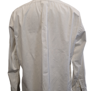 Chemise Ralph Lauren Blanche Logo Bleu Marine M. Longues Taille L (Coupe large)