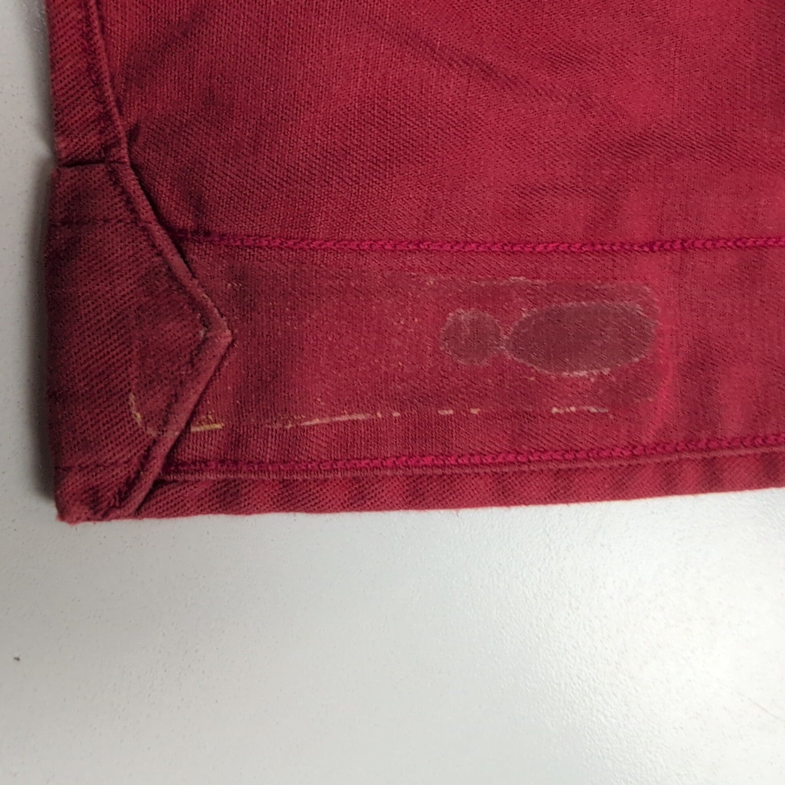 Chemise Ralph Lauren L/XL Rouge Unie Vintage Logo Gris Button Down Shirt