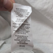 Chemise Polo Ralph Lauren L 100% Lin Blanche QR Code Broderie Poignet