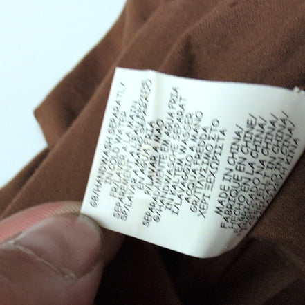 Robe Kéawa L Marron Chocolat Noir Manches Longues Brodée Neuve Étiquette