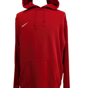 Sweat à Capuche NIKE Homme XL Rouge Logo Brodé DROITE Rare Hoodie Vintage