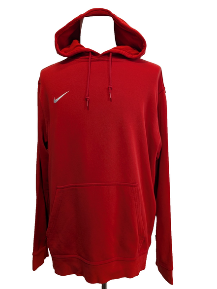 Sweat à Capuche NIKE Homme XL Rouge Logo Brodé DROITE Rare Hoodie Vintage