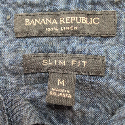 Chemise Banana Republic M Slim Fit Lin Bleu Effet Jean manches longues