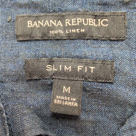 Chemise Banana Republic M Slim Fit Lin Bleu Effet Jean manches longues