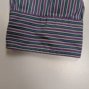 Chemise Polo Ralph Lauren Shirt XL Custom Fit Violet Rayée Logo Vert Button Down