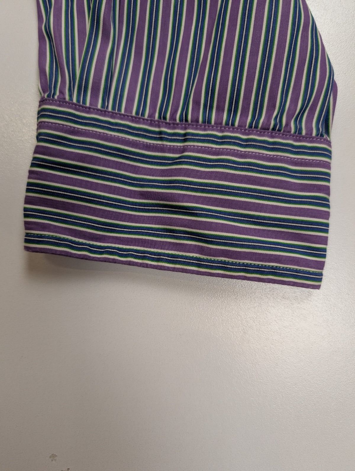 Chemise Polo Ralph Lauren Shirt XL Custom Fit Violet Rayée Logo Vert Button Down