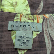 Chemise Hawaïenne Retreat S Coton Marron Feuillage Tropical manches courtes
