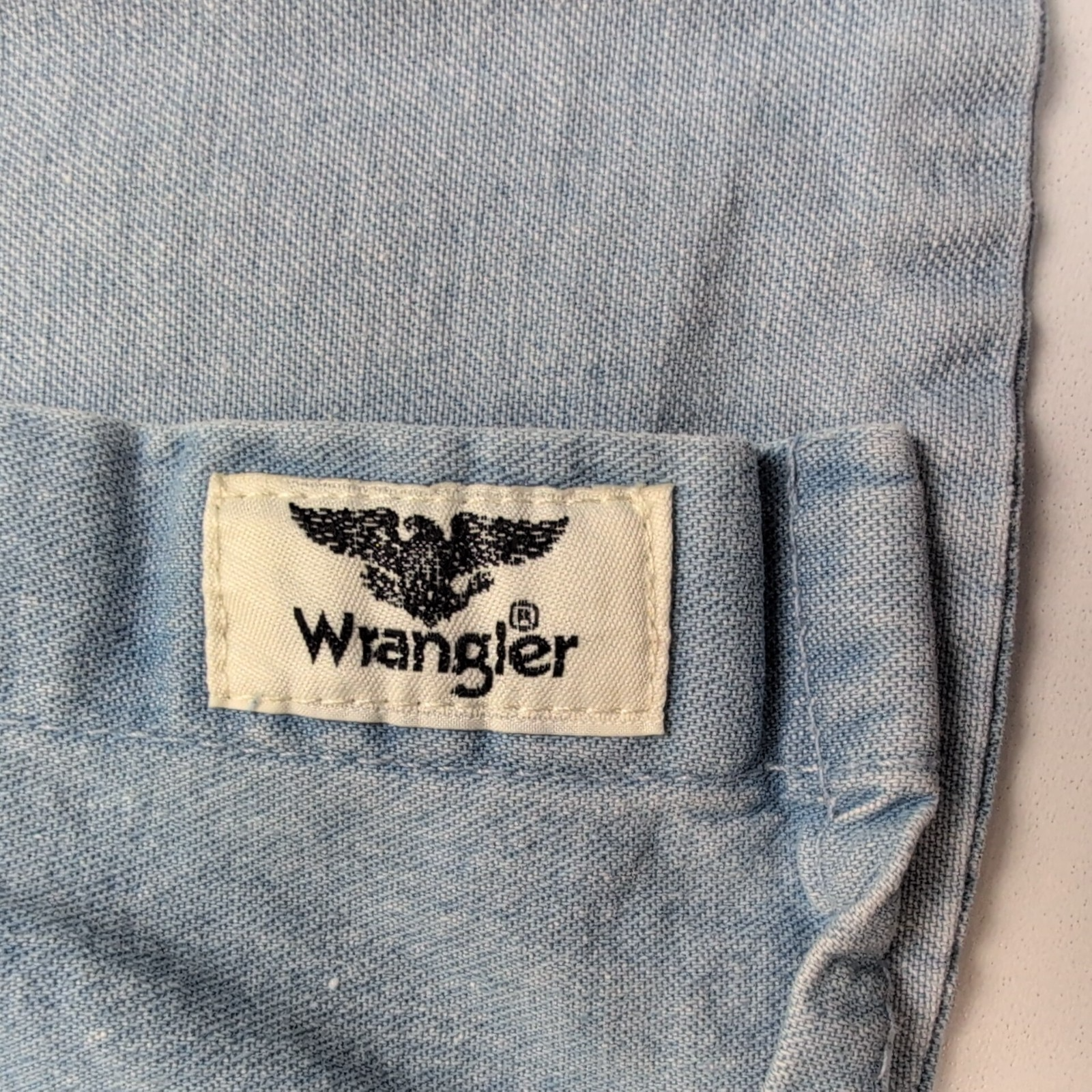 Chemise Wrangler stretch bleu effet jean 2 poches taille S manches longues #211e