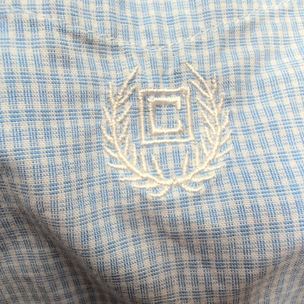 Chemise Chaps Bleu Ciel Petits Carreaux Taille L Manches courtes