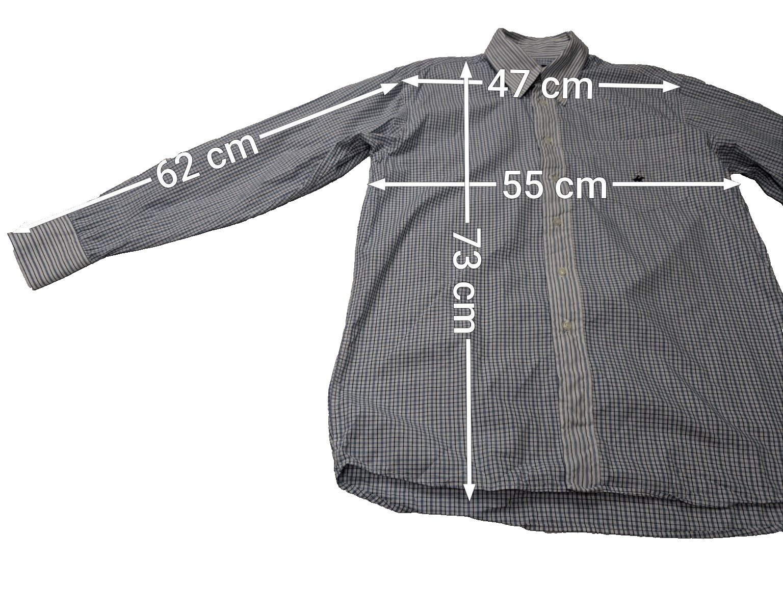 Chemise Beverly Hills Polo Club bleu petits carreaux taille L #114msch