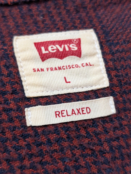 Chemise LEVI'S Relaxed Flanelle Très Épaisse Bordeaux Manches Longues 🔥 - T.L