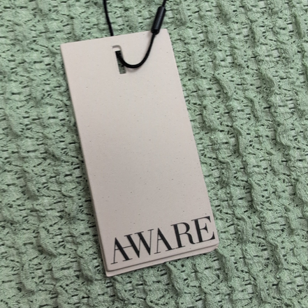 Haut Femme AWARE Vero Moda M Vert Gaufré Extensible Manches Courtes Neuf