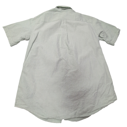 Chemise L.L. Bean à rayures vertes manches courtes taille M #112e