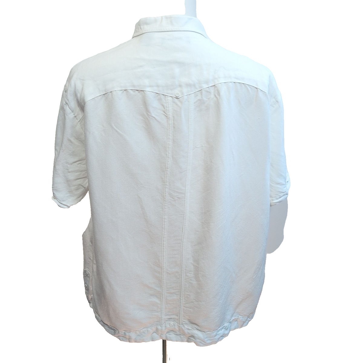 Chemise Cubavera Panama Cuba XXL Ramie Viscose 4 Poches Blanc manches courtes