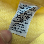 Chemise Ralph Lauren Classic Fit L Jaune Logo Bleu Clair Coton manches longues