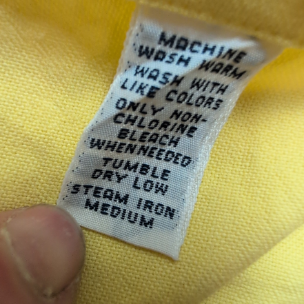 Chemise Ralph Lauren Classic Fit L Jaune Logo Bleu Clair Coton manches longues