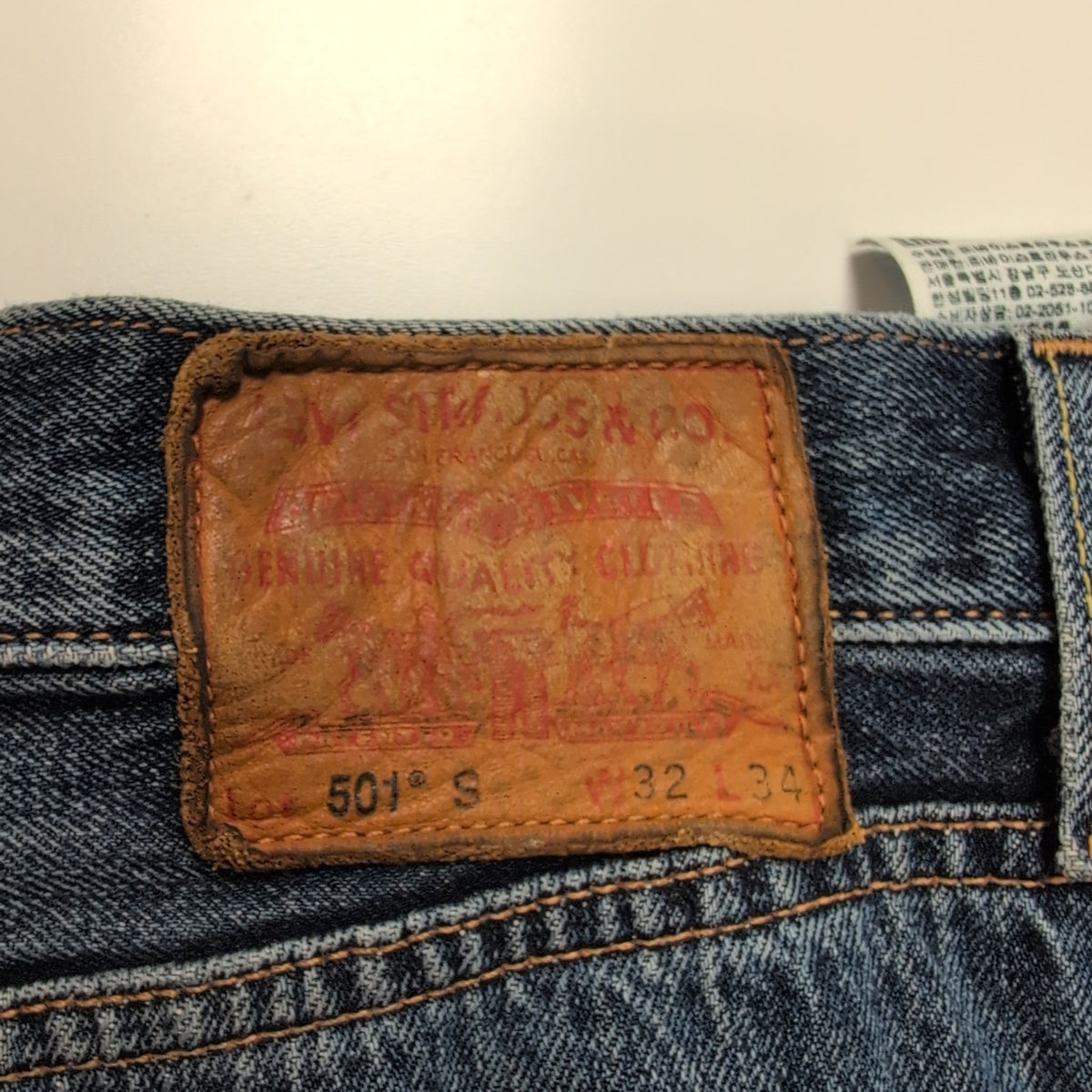 Levi’s 501 Jean Homme W32 L34 Bleu Foncé Grunge Vintage Pantalon