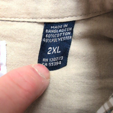 Chemise Wrangler Wrinkle Resist Manches Longues à Carreaux Vert et Kaki T. 2XL