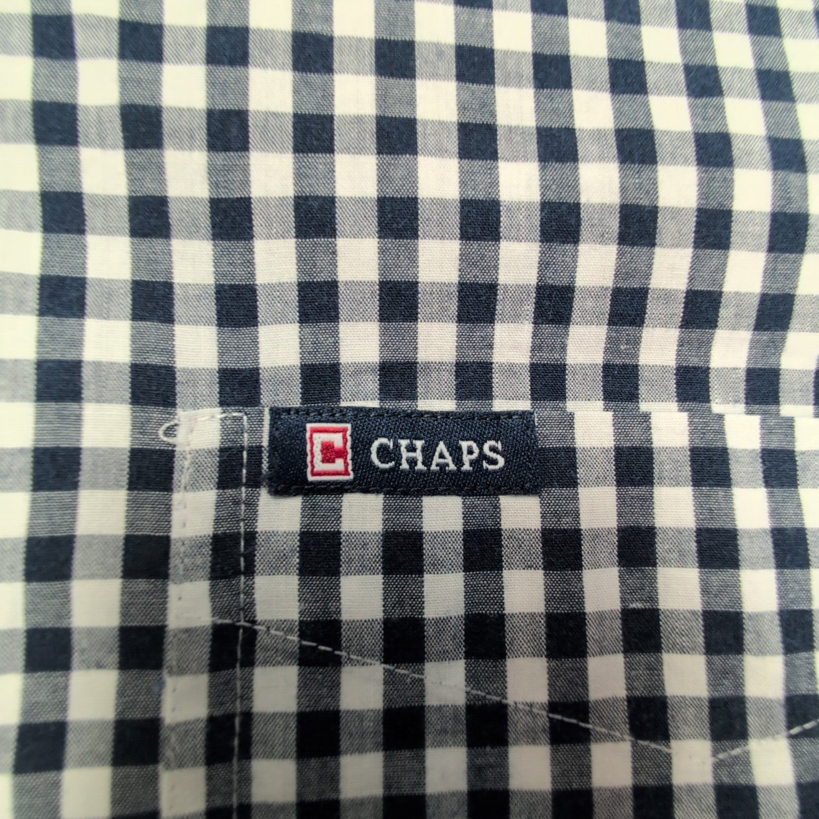 Chemise CHAPS bleu marine à carreaux taille M #179e