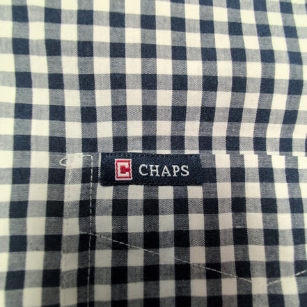 Chemise CHAPS bleu marine à carreaux taille M #179e