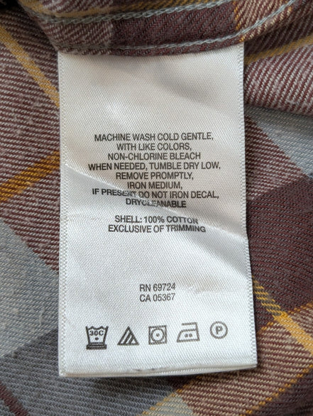 🏔️ Chemise COLUMBIA Taille L Flanelle Outdoor Carreaux Marron 2 poches