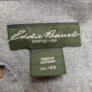 EDDIE BAUER Flanelle Grise XL Classique EE VINTAGE 100% Coton | 323S