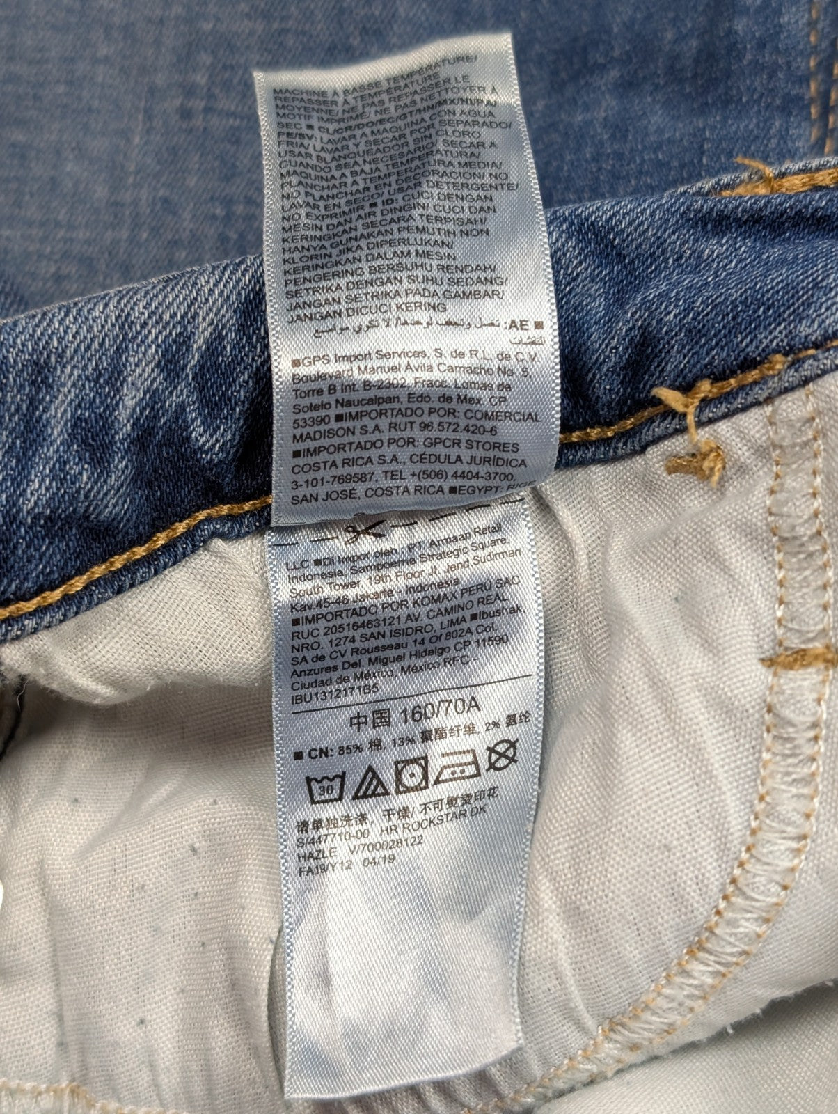 JEAN Fille OLD NAVY Taille 12/13 ans (Regular) Skinny Fit Super Stretch Troué