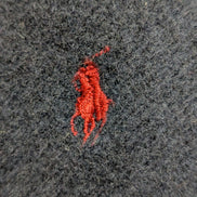 Écharpe Polo Ralph Lauren Bleu Marine 100% Laine Logo Poney Rouge