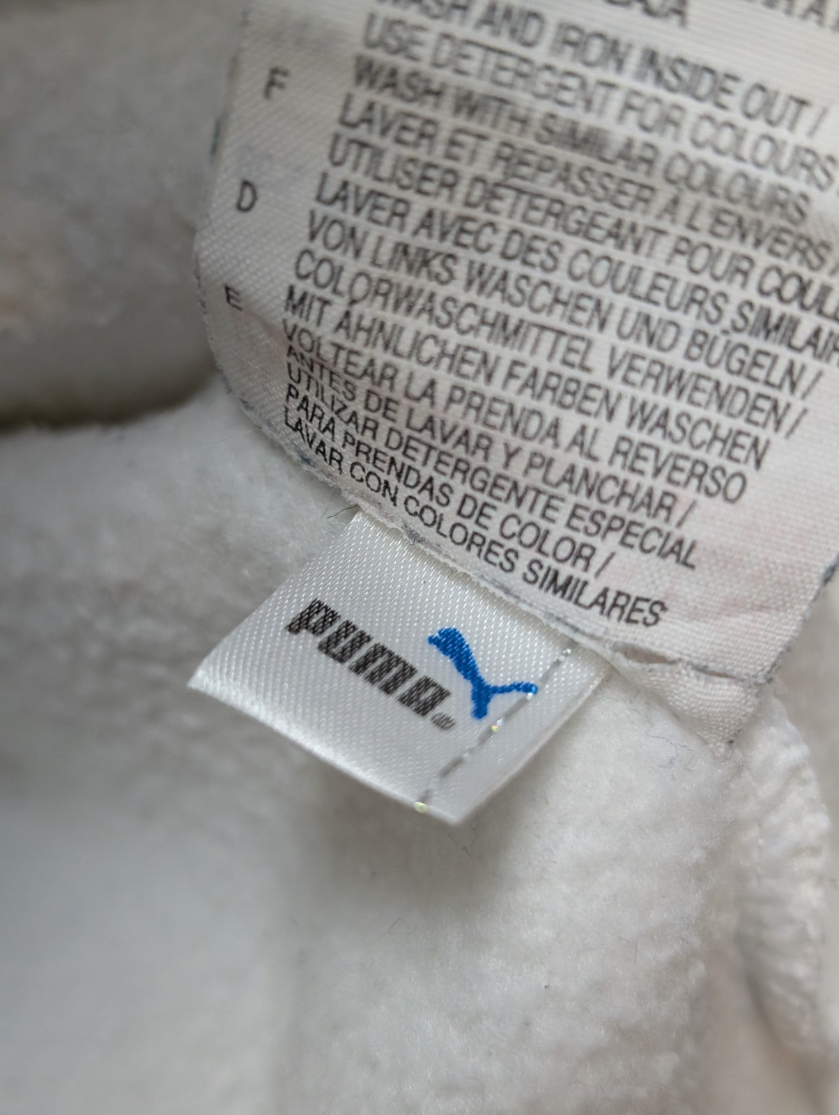 Sweat à Capuche Puma Blanc - Logo Gaufré & Détails Or - Taille L