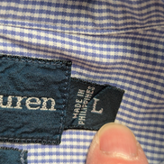 Chemise Polo Ralph Lauren Shirt Blake L XL Vichy Bleu Logo Noir Button Down