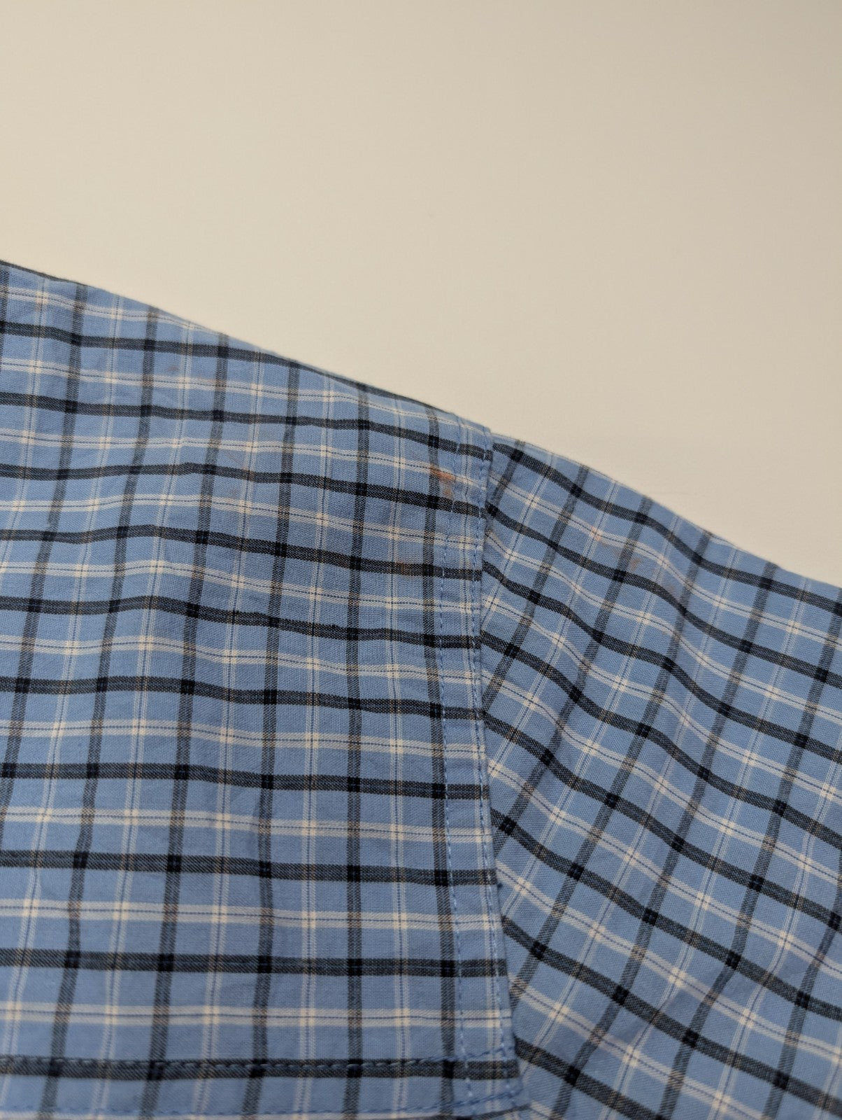 Chemise CHAPS manches courtes bleu à carreaux taille XL #233msch