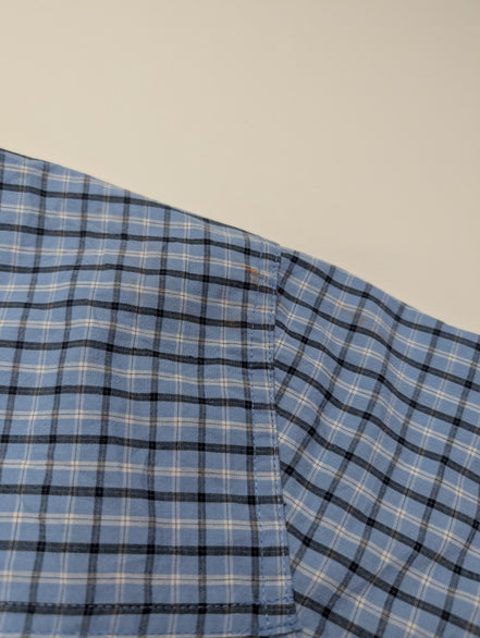 Chemise CHAPS manches courtes bleu à carreaux taille XL #233msch