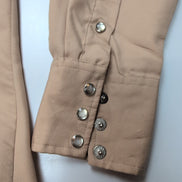 Chemise Western H Bar C Beige Vintage USA Boutons Pression Taille S