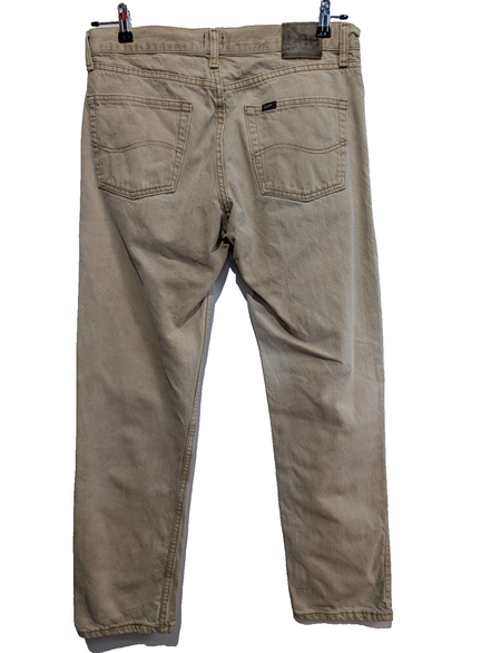 Jean Lee Vintage Regular Fit Homme W33 L32 Marron Clair Denim Patiné Classic