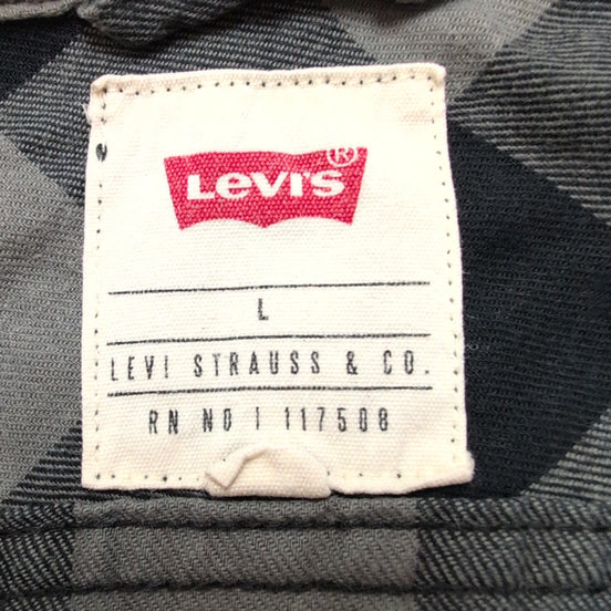 Chemise Levi's vintage en flanelle chaude carreaux noir et gris Taille L